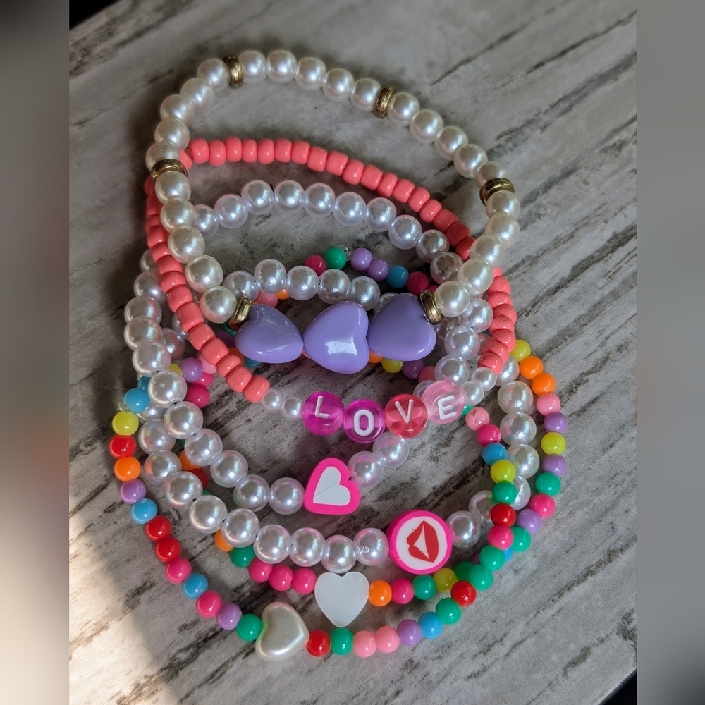 LOVE STACK Beaded Bracelet Set Of 6